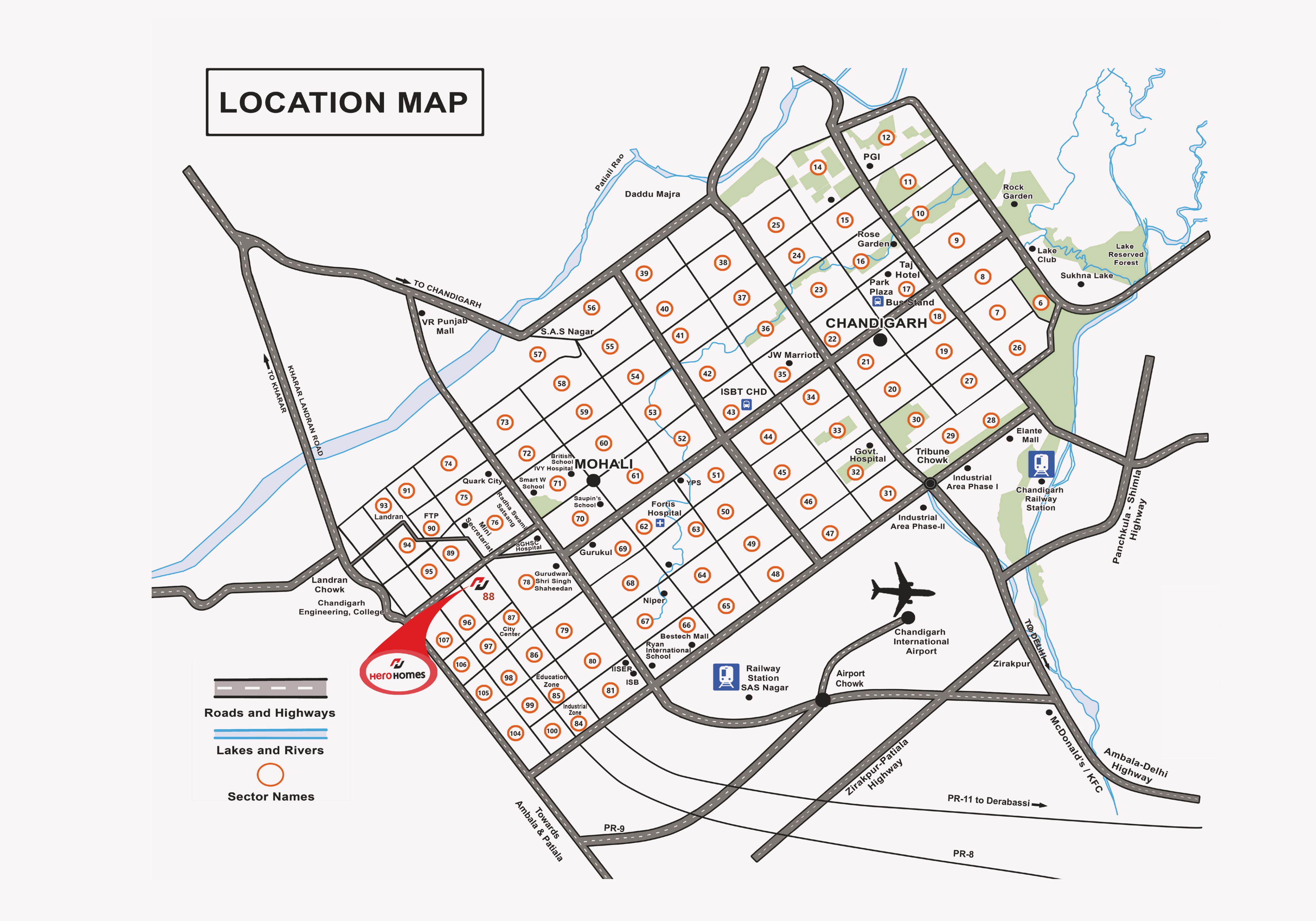 Hero Homes Location Sector-88