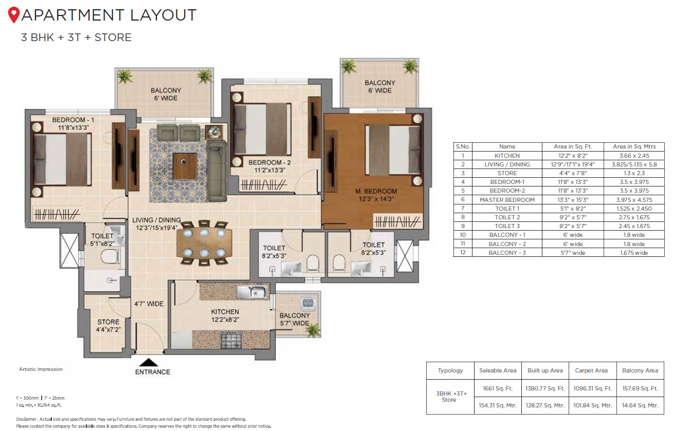 2BHK Floor Plan Hero Homes