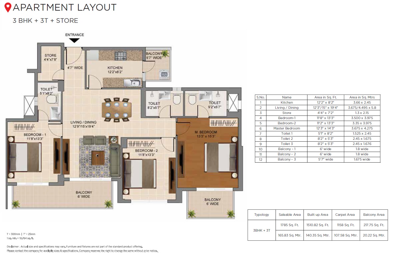 2BHK Floor Plan Hero Homes